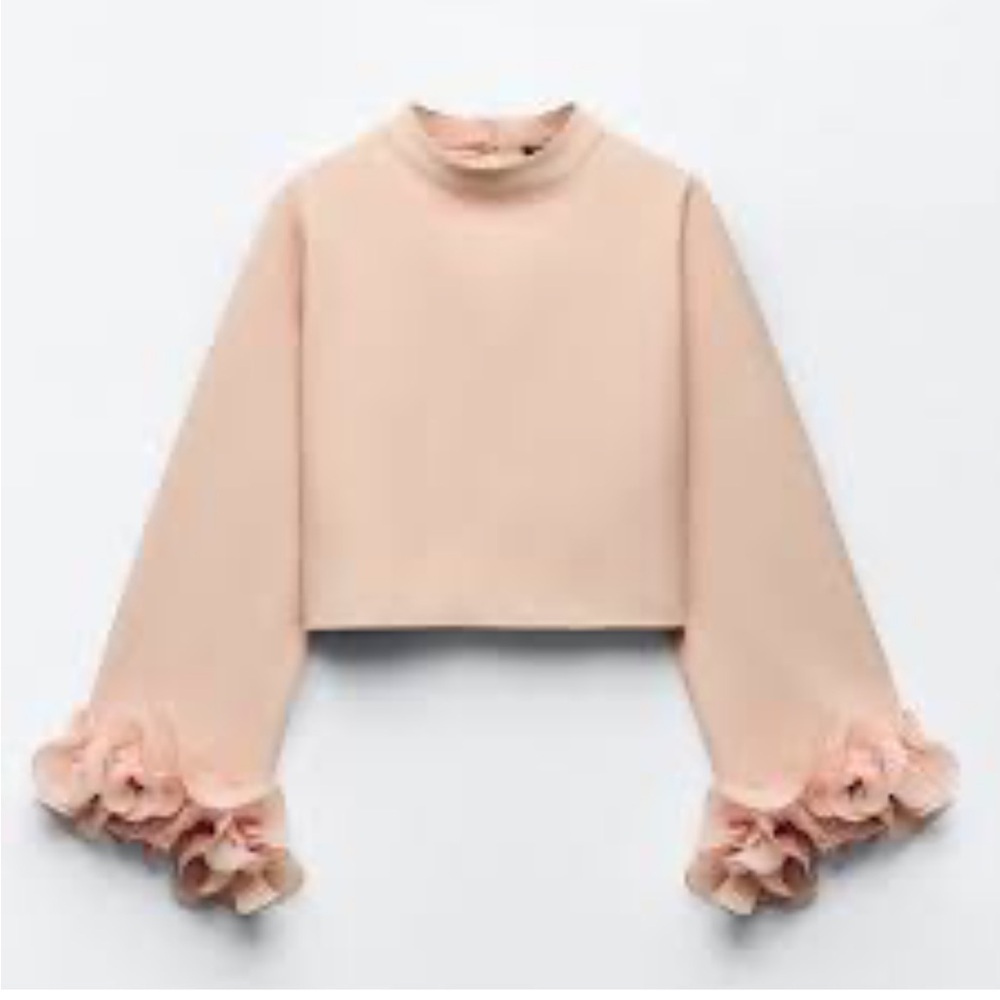 NWT Zara ruffle pleated top